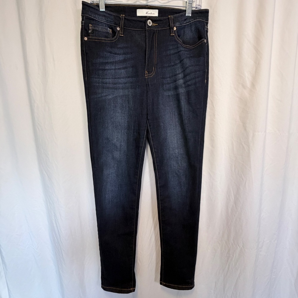 KanCan Skinny Jeans High Rise Dark Wash Whiskered KC7092 Blue Size 9/28